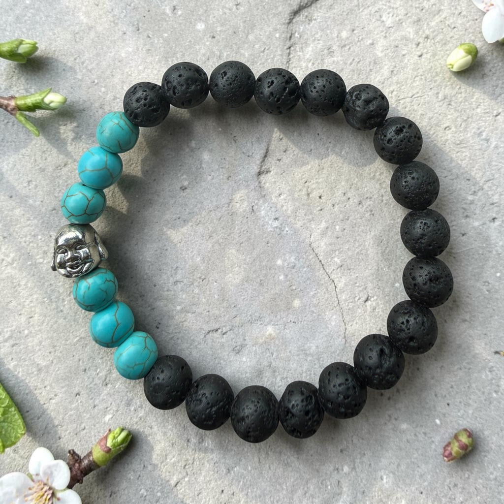 Lava stone with turquoise color Bracelet
