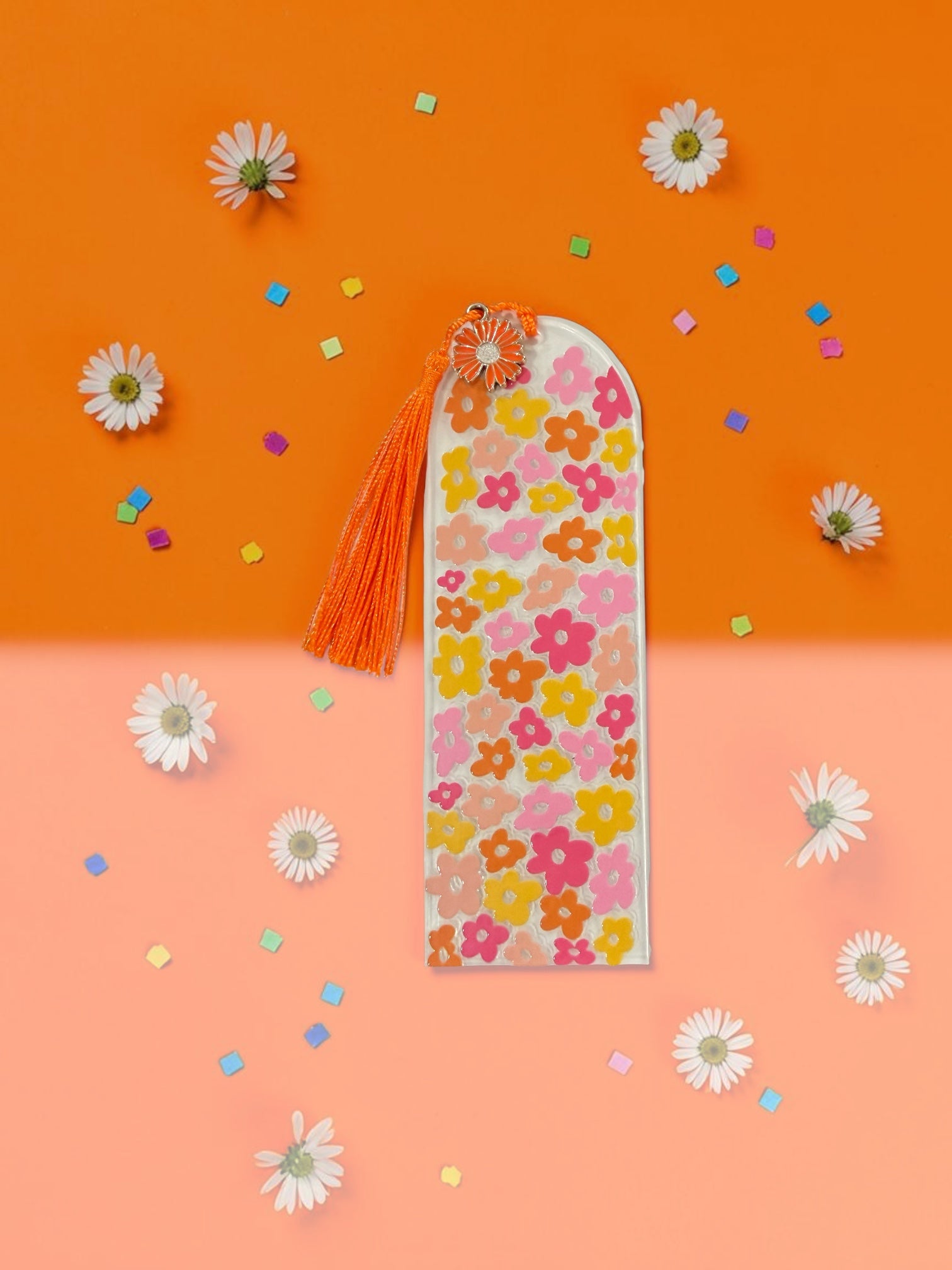 Book mark - orange flowers