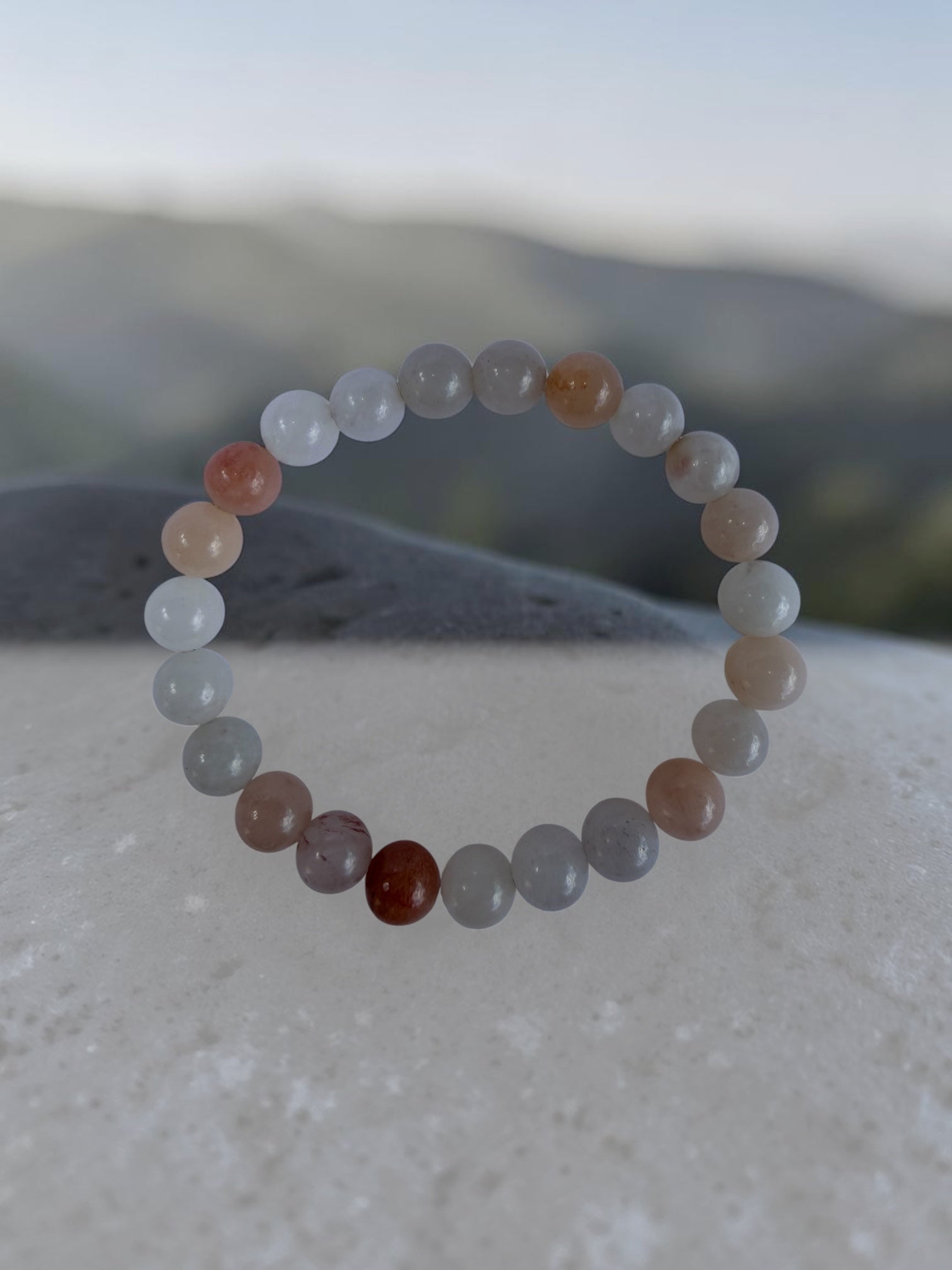 Multi color natural gemstone bracelet